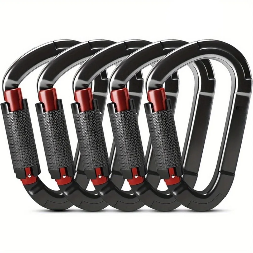 جديد 25KN حلقة تسلق D-حلقة الألومنيوم 10 أنماط حلقة تسلق الصخور مع قفل تلقائي التخييم كيرينغ هوك السفر في الهواء الطلق