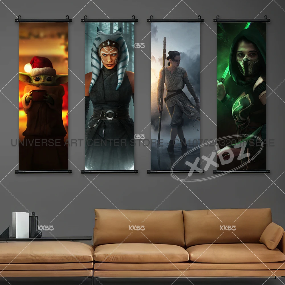 Star Wars Hanging Painting Ben Kenobi Home Decor Anakin Skywalker Wall Artwork Princess Leia Organa Scrolls Picture Movie Poster