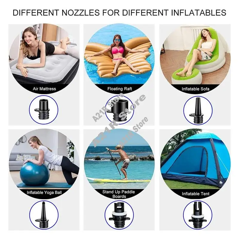 

A21I-HR адаптер для шланга, ножной насос для надувной лодки, 6 шт., адаптер воздушного клапана, насадки для шланга насоса для доски SUP, аксессуары для гребных лодок