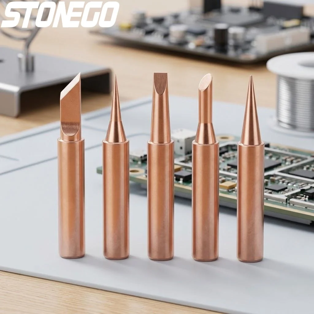 5PCS 10PCS Soldering Iron Tips Pure Copper Tips for Electric Soldering Iron High Heat Conductivity Durable Welding Accessories