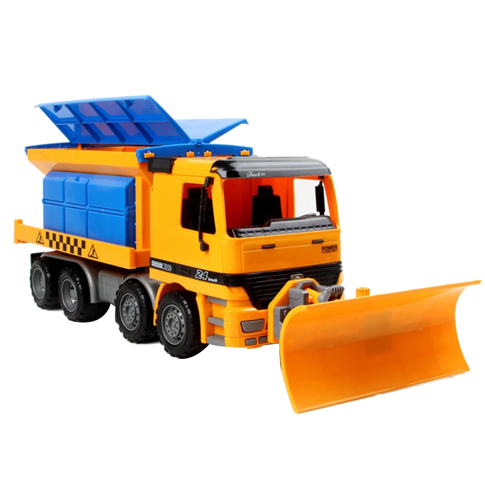 Wrijving aangedreven sneeuwruimer ploegwagenconstructie, traagheid reparatie auto, techniek voertuig, voor kinderen van 2-6 jaar