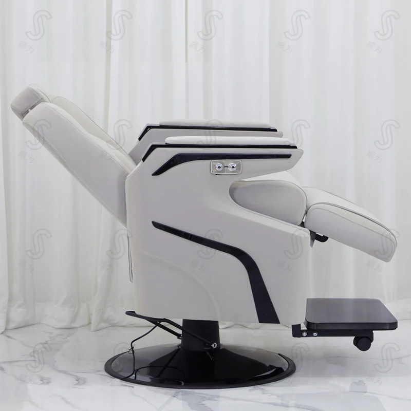 -Border High-End Vintage Men'S Barber Chair Hair Salons, Can Be Reclined Shaving And Grooming, S