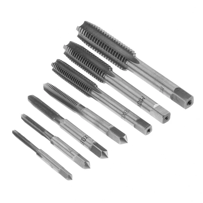 7pcs Made of HSS Durable Hand Tapping Machine Thread Metric Plug Tap Drill