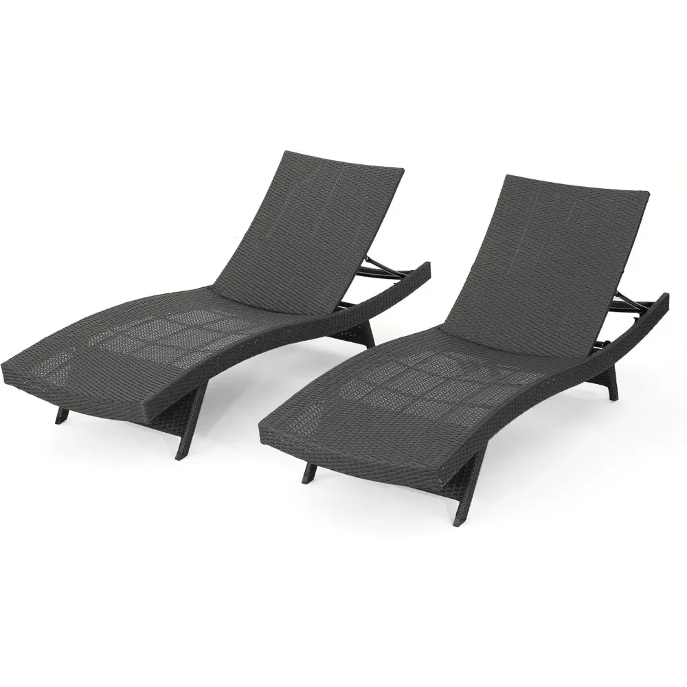 Knight Home Salem Outdoor Wicker Chaise Lounge Chairs, 2-Pcs Set