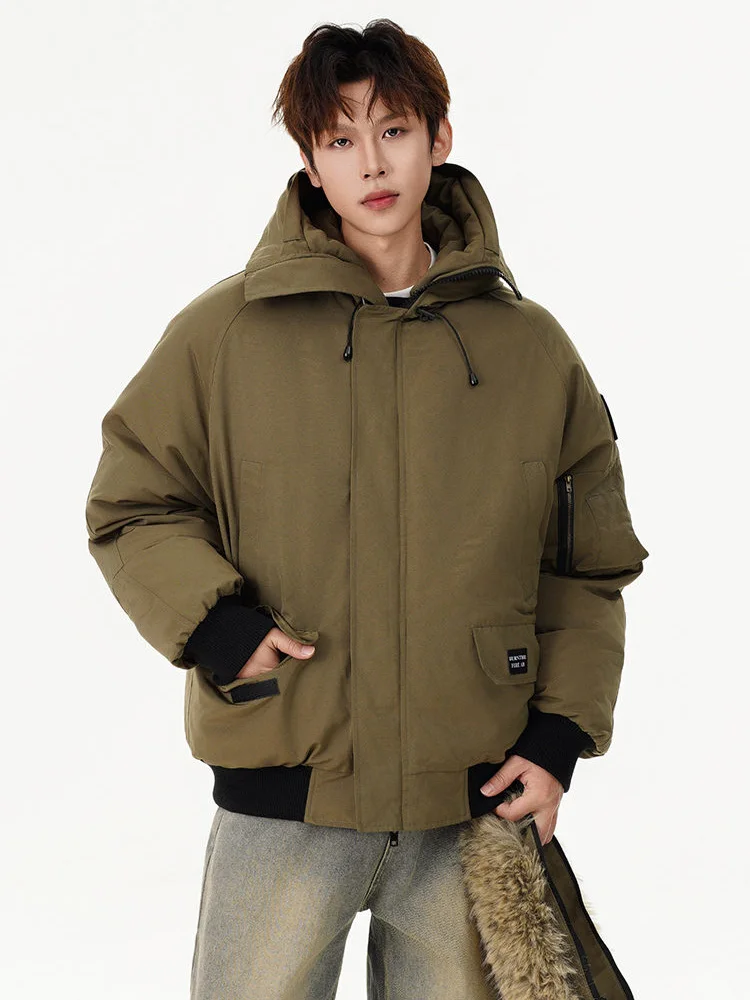 Men Winter Streetwear Loose Casual Fashion Cotton-padded Hooded Parkas Bomber Jacket Women Oversize Thicken Coat Outerwear