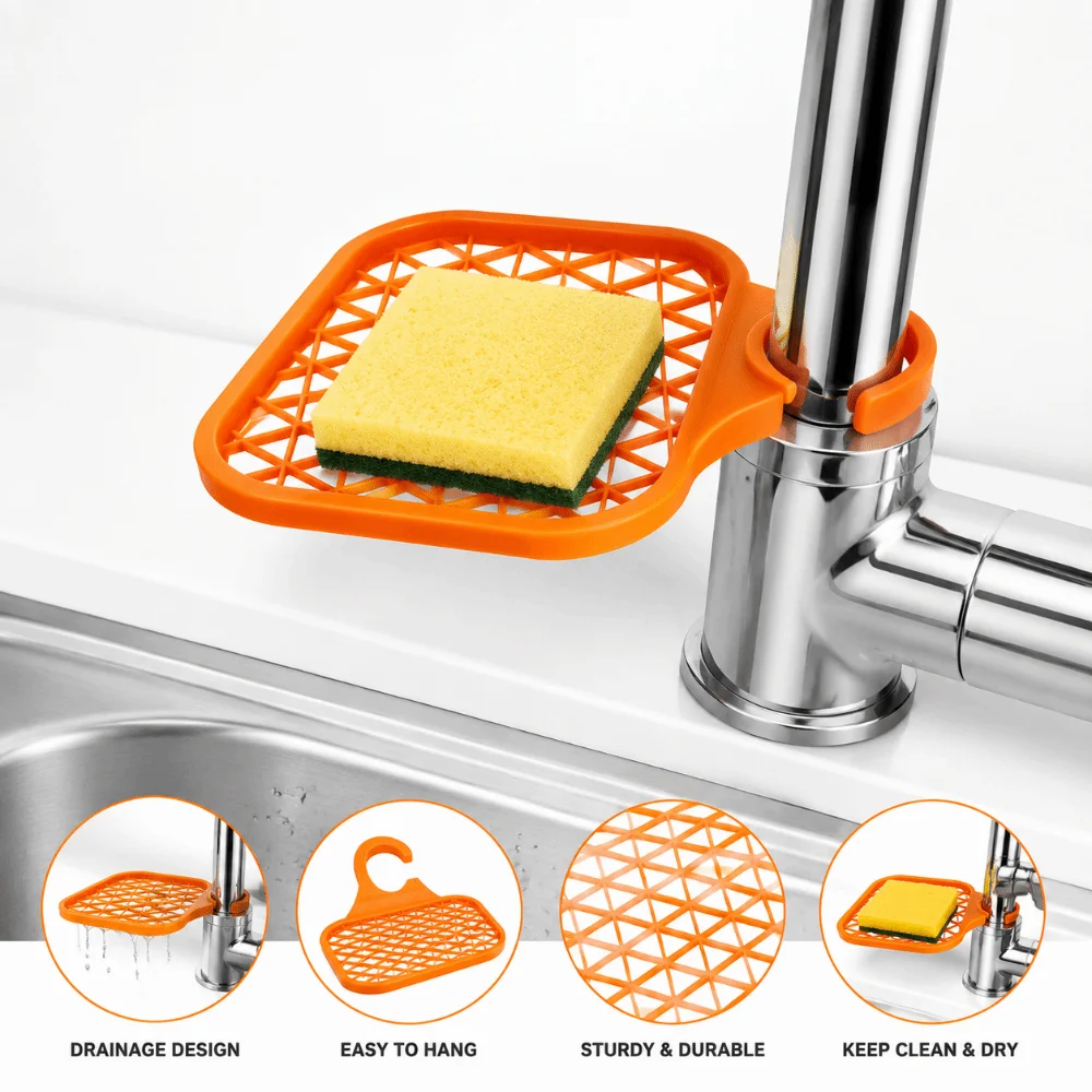

Multifunction 3D Printing Sink Drainer Rack Fit 22mm Diameter Soap Holder Sponge Storage Shelf Dishwashing Area
