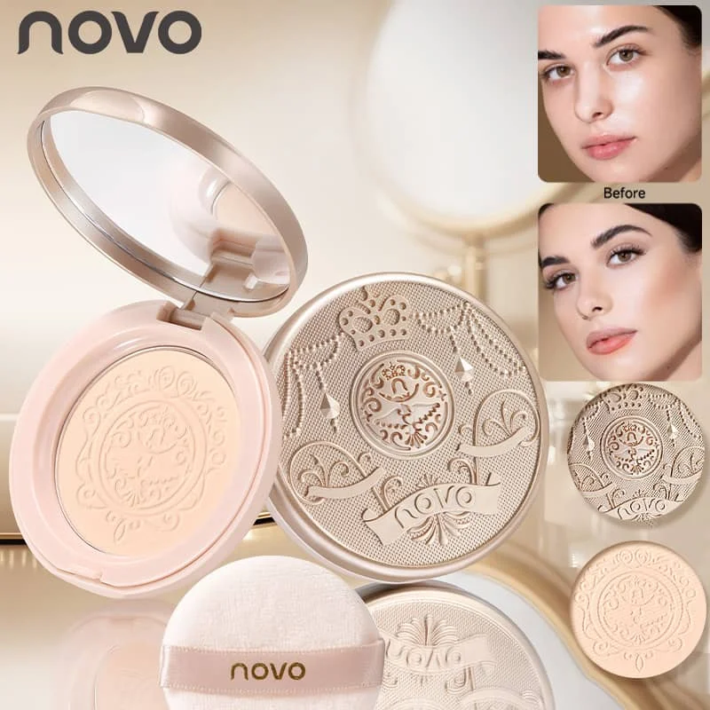 بودرة أوروبية غير لامعة منقوشة، مقاومة للماء والعرق، تدوم طويلاً، مسامية، مطحونة بدقة، مكياج ناعم للبشرة