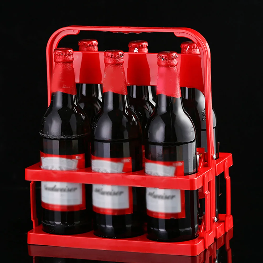 6 Pack Foldable Beer Storage Rack Reusable Beer Bottle Carrier Basket Bottle Holder Wine Stand For Bar Beer Bottles Storage