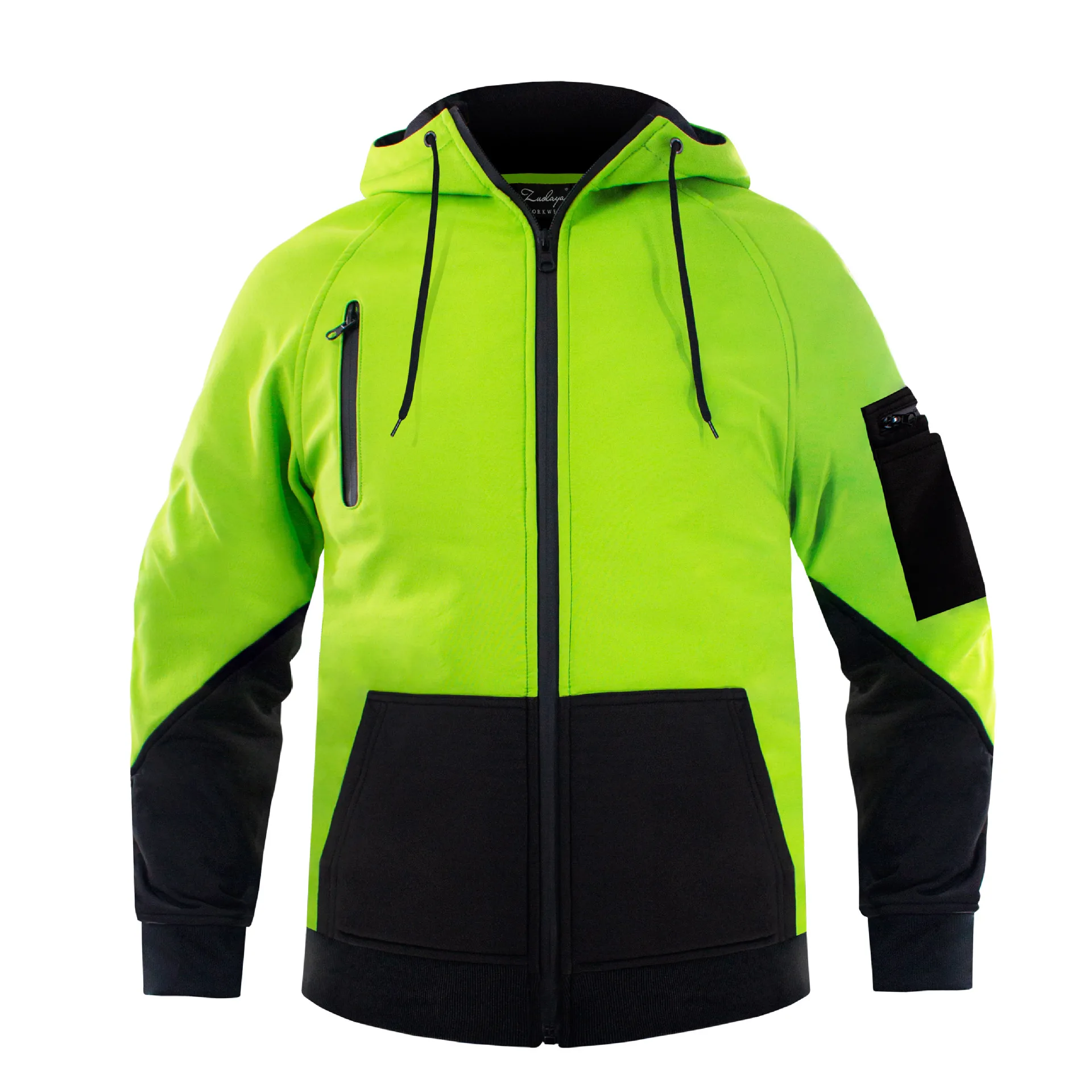 Imagem -02 - Hoodie de lã Quente para Homens Jaqueta Exterior Softshell Jaqueta com Zíper Moletons de Dois Tons Roupas de Trabalho com Zíper Uniforme de Inverno