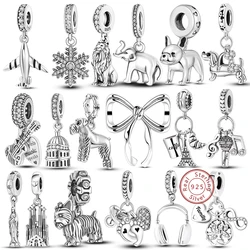 Fit Original 925 Sterling Silver Charms Beads Puppy Heart Bow Silver Charms For Bracelet Pendant Women Jewelry Gifts