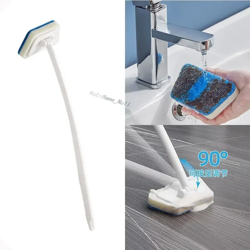 Long Handle Wall Tile Cleaning Brush Bathroom Carpet Sponge Brush Window Car Cleaner Bathtub Scrubber Rotating Toilet Brush VC