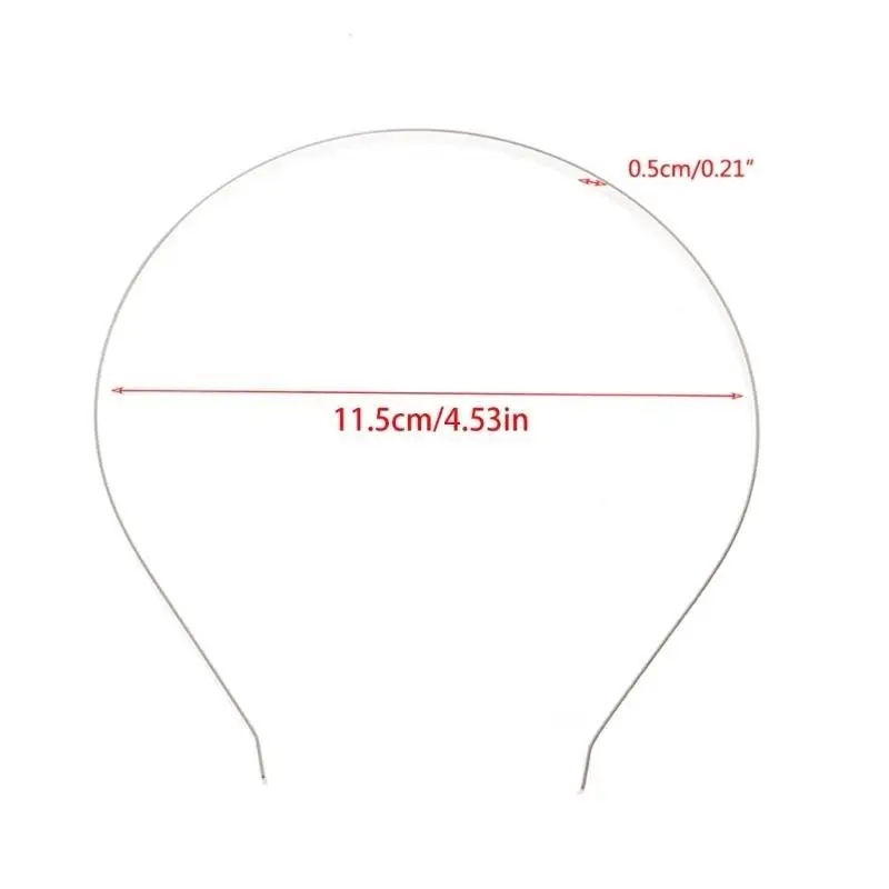 

31BB 10pcs 5mm/0.21in Metal Headband Base Steel Wire Beading Hair Hoop for Diy Bride