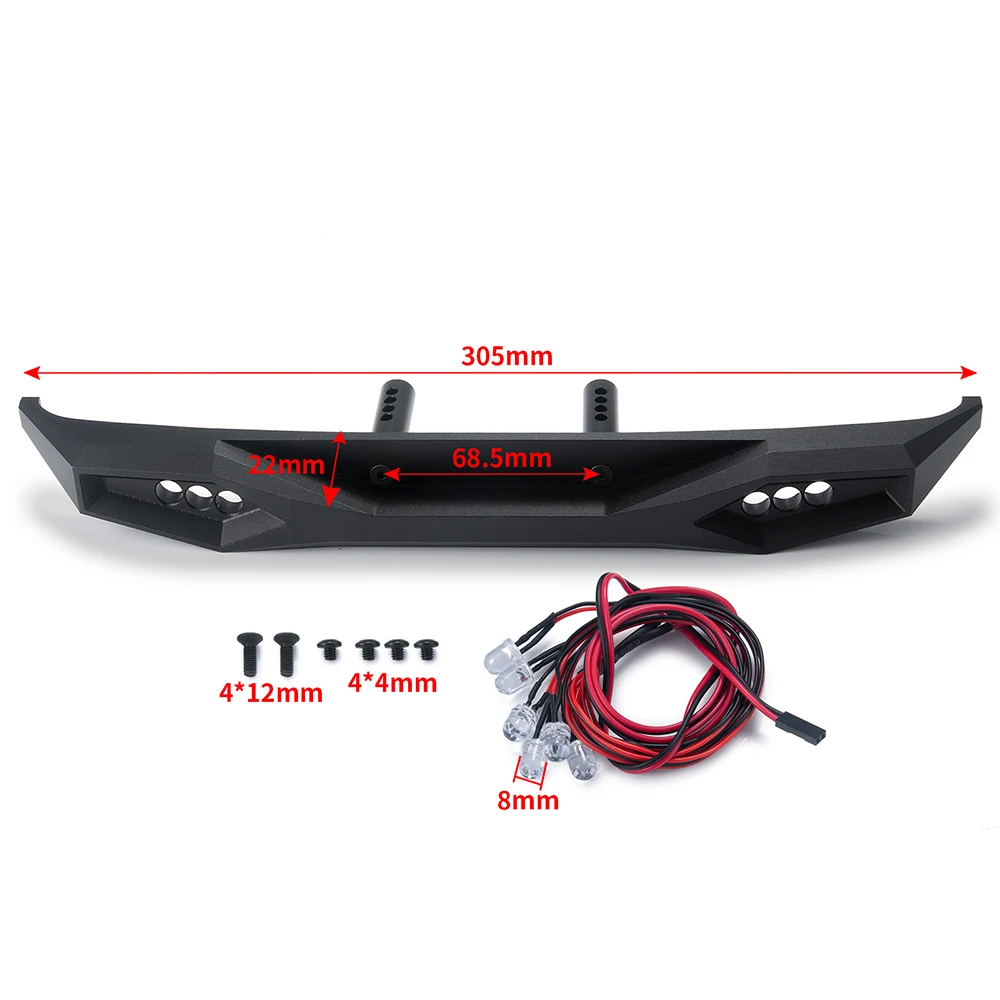 RCGOFOLLOW Paraurti Anteriore RC Parte di Auto Durevole Rc Paraurti Anteriore Per 1/6 SCX6 Crawler RC Parte di Aggiornamento RC Accessori Auto