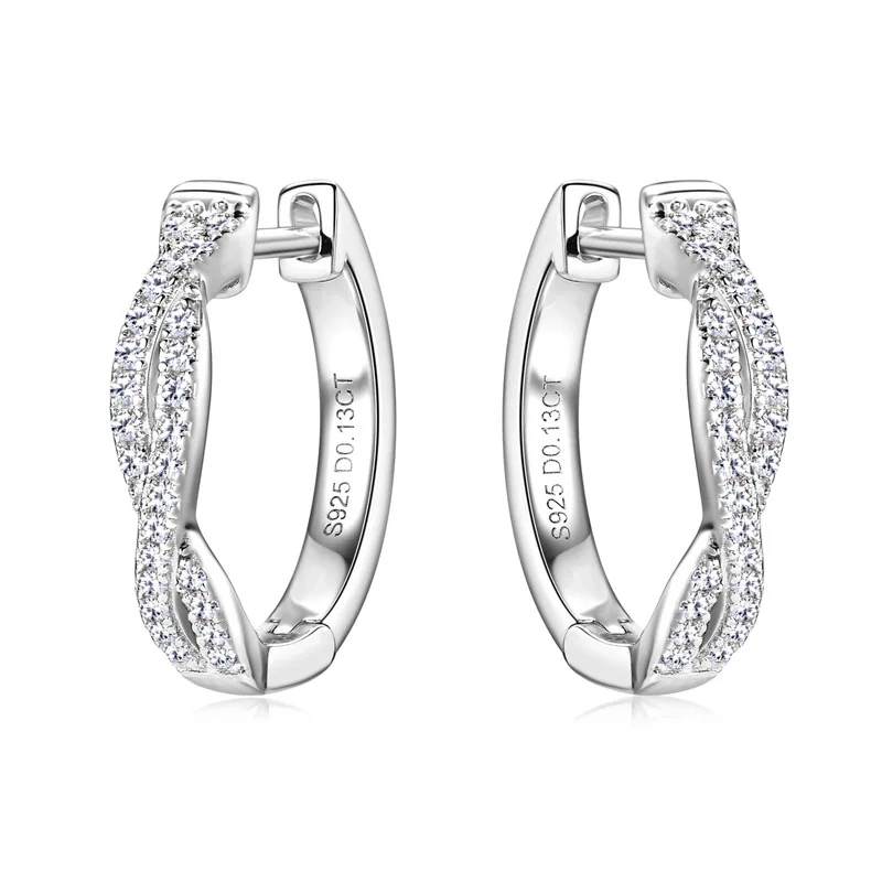 

Apaison Full 1 mm Moissanite Women Ear Studs 100% 925 Sterling Silver Bridal Gold Plated Stud Earrings Gifts Wholesale