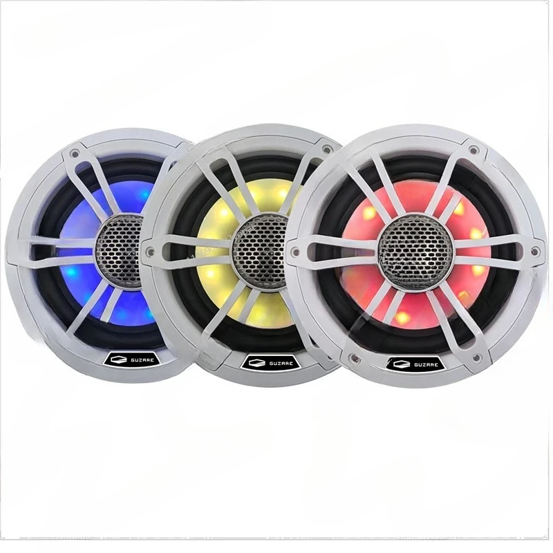 Light Waterproof Marine Boat Speakers 6.5 Inch 300W Per Pair White Grey for Motorcycle Boat, UTV, ATV