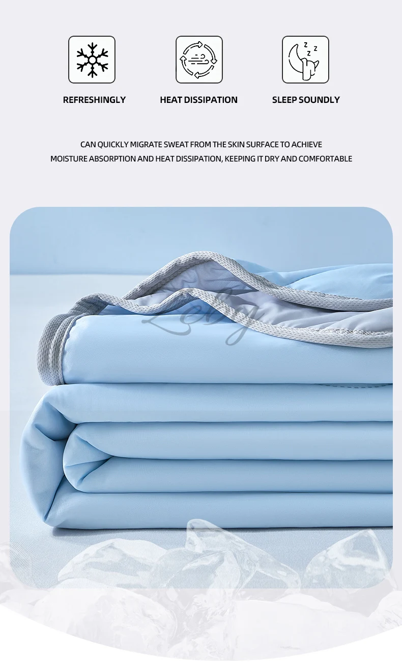New Wave Pattern Cool Summer Blanket Natural Coolness Qulited Duvet Cooling Sensation Comforter Well-vetilated Queen King Quilt