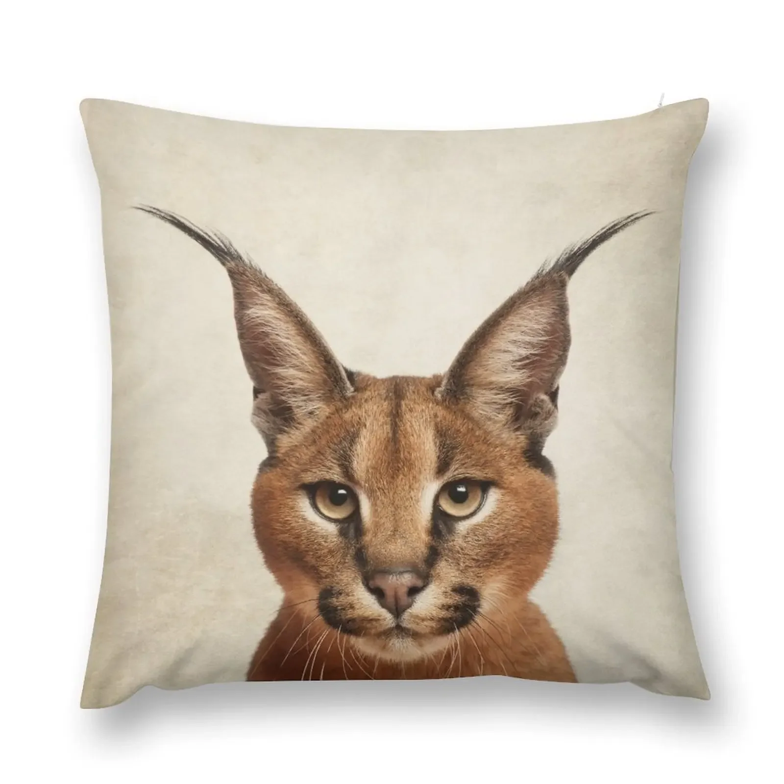 Caracal Cat Art, Savanna Animal Portrait Throw Pillow Decorative Cushions For Living Room christmas ornaments 2025 pillow