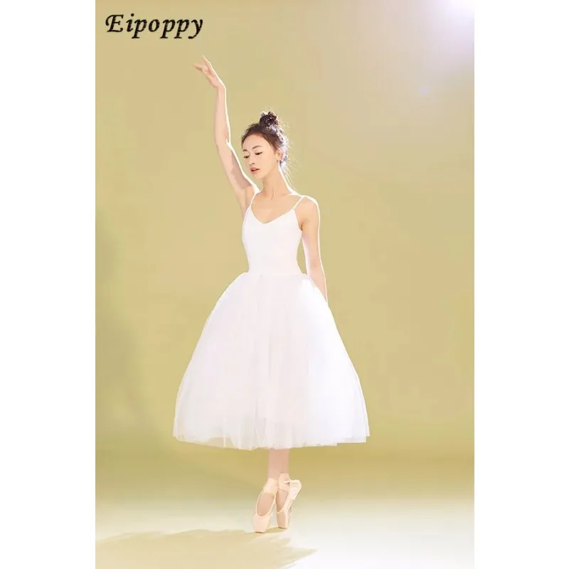 Robe de danse de Ballet pour adultes, vêtements d'exercice, robe de danse gazeuse, Costumes pour femmes, justaucorps de Ballet pour femmes