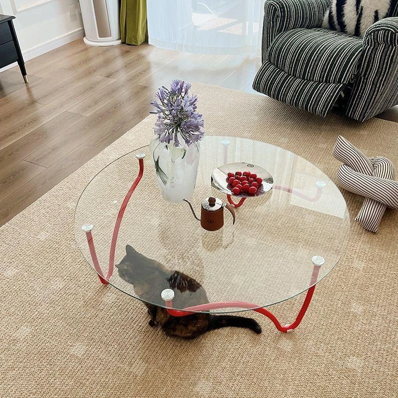 Household small apartment glass table modern light luxury creative coffee table table