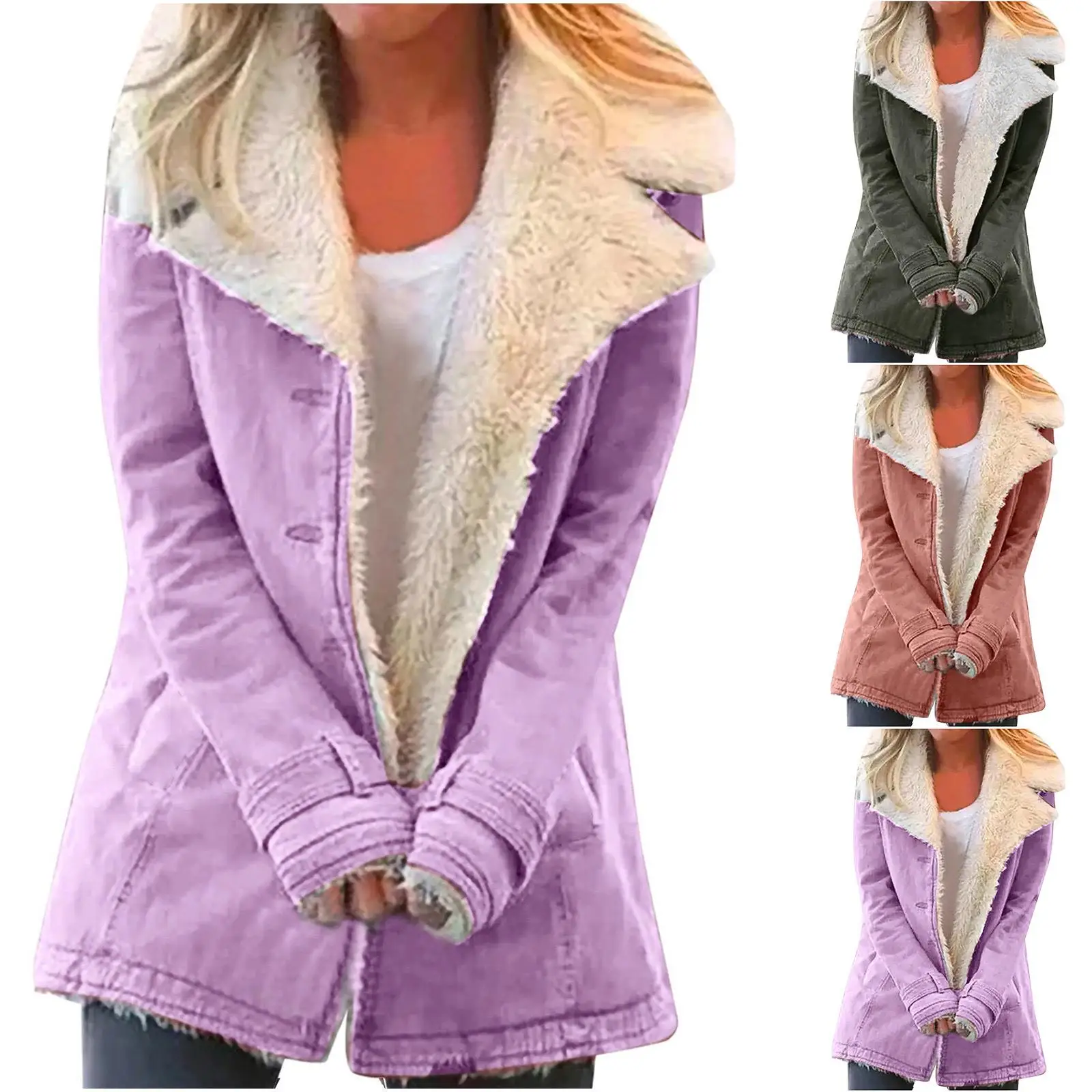 

Women's Plu Coat Thiened Long Sve Cotton Jaet Autumn Season Regular Sve Sle Comfortable Warm Outerwear