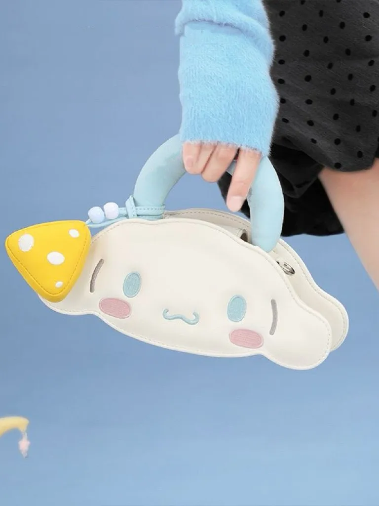 Sanrio Cinnamoroll Handtas voor Vrouwen Cartoon Kawaii Cinnamoroll Mini Crossbody Tas PU Leer Onregelmatige Munt CashShoulder Tas