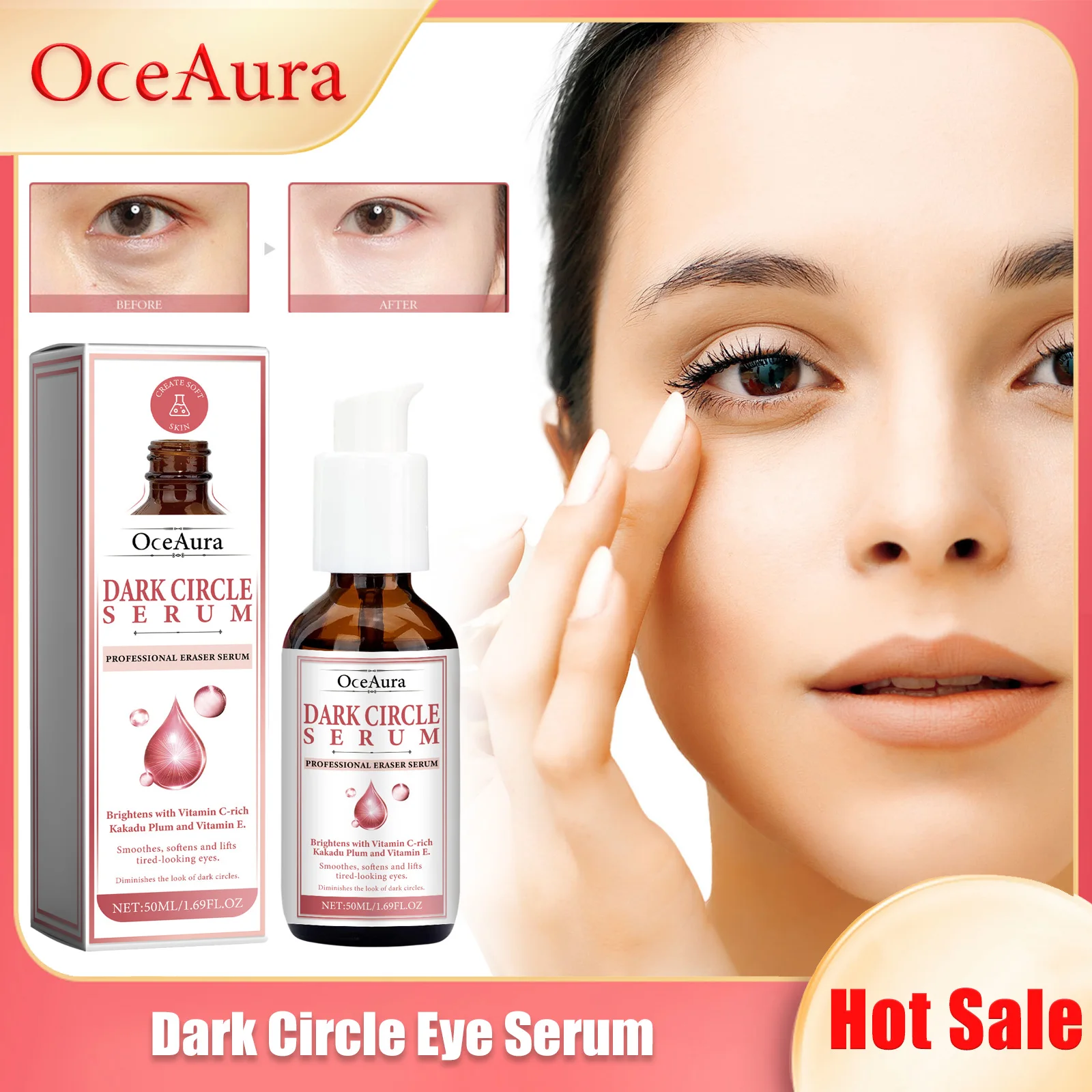 Anti Dark Circle Eye Serum Fade Fine Lines Eye Bag Puffiness Anti Aging Smooth Lifting Firming Hydrating Wrinkle Removal Essence