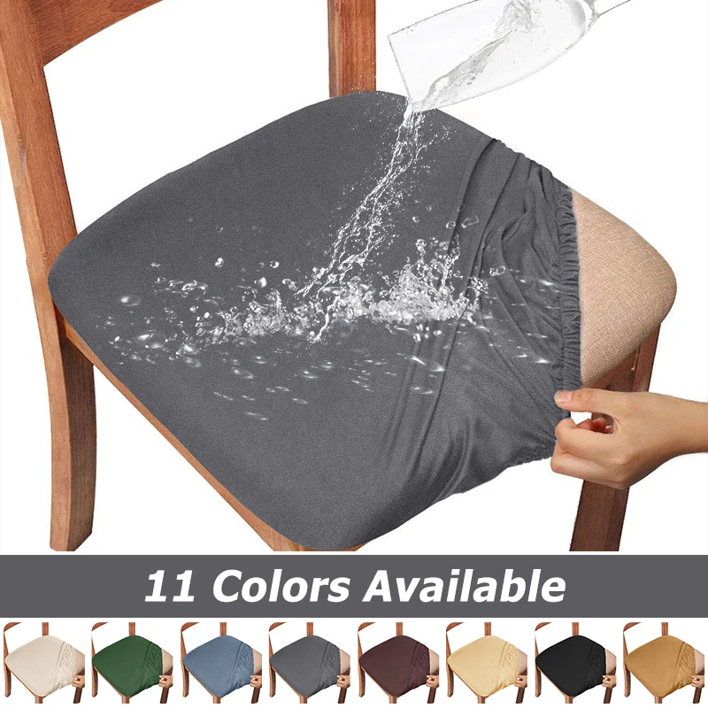 Waterproof Chair Cover For Dining Room Cushion Cover Stretch Office Chair Covers Removable Washable Seat Case For Home Banquet