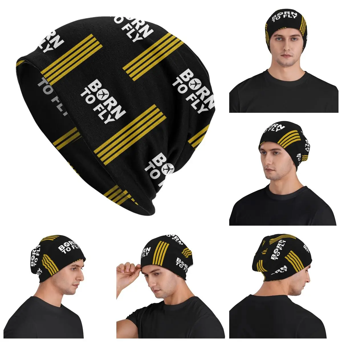 747 Jumbo Jet Top Skullies Beanies Hats Warm Autumn Winter Outdoor Cap Knitted Bonnet Caps for Unisex Adult