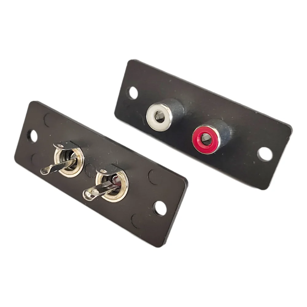 2/5Pcs 2 Way RCA Female Jack Connector Terminal Wall Panel Plate Input Phono Chassis Socket Audio AV Adapter