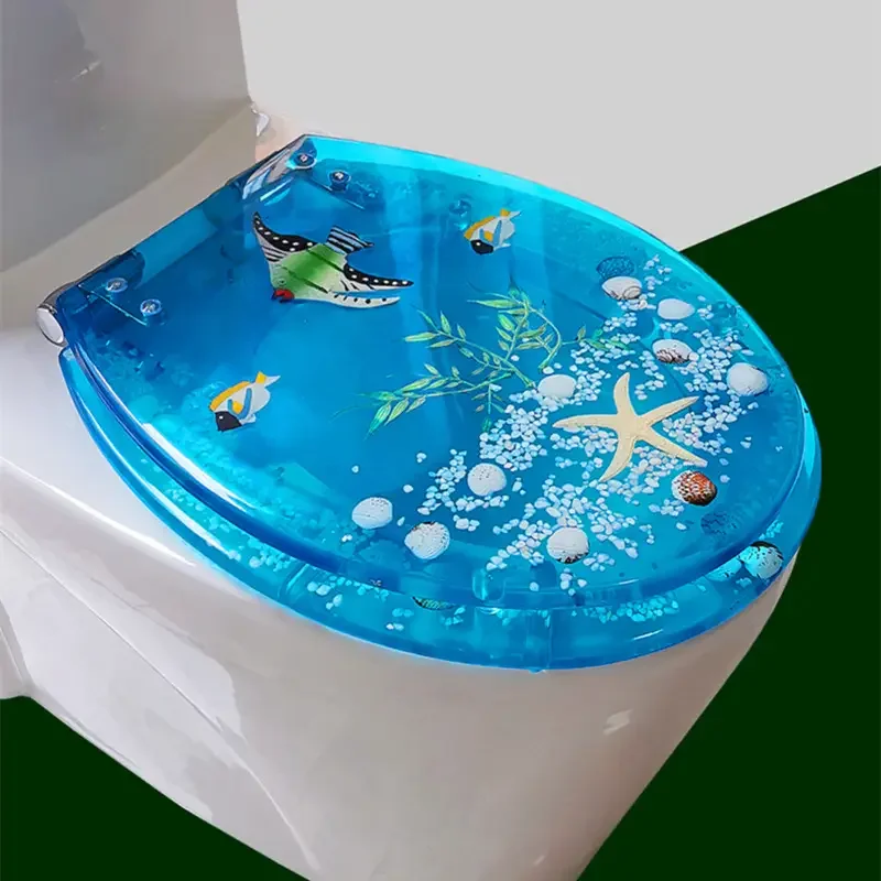 

Крышка для унитаза, универсальная, из толстой прозрачной смолы, V/U/O-образная, для домашнего использования