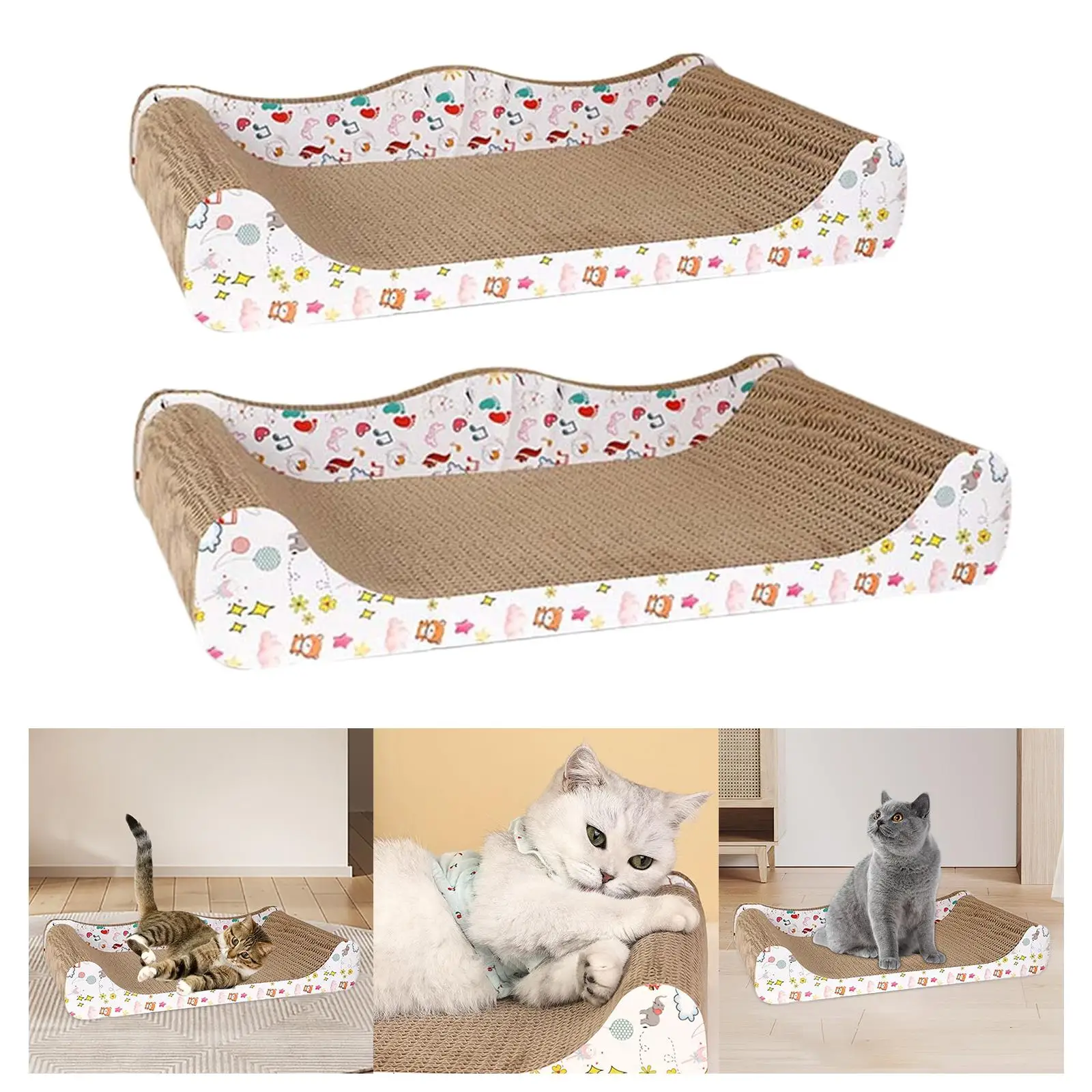 Cat Scratch Bed Cat Sofa Pet Sleeping Bed for Indoor Cats Kittens Cat Scratchers Cardboard Corrugated Furniture Protection Rest