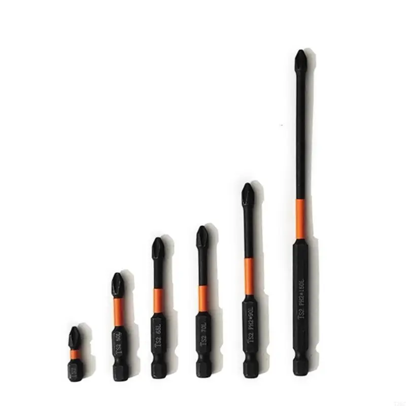 

6Pcs 25/50/65/70/90/150mm Screwdriver Bit Electrician Power Tool Hardness Impact Screw Driver Bit
