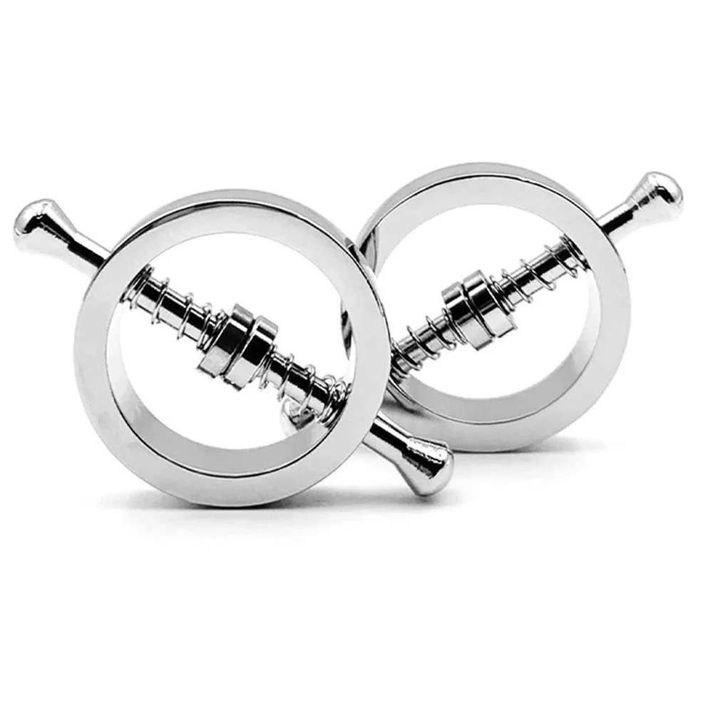 Stainless Steel Nipple Clamps Set Adjustable Screw Spring Adult BDSM Fetish Play Nipple Stimulator for Couple Bedroom Game view 4