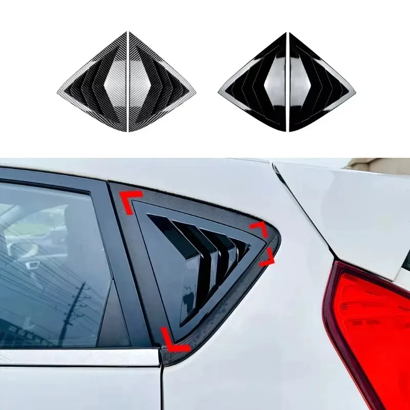 

For Ford Fiesta 2008-2017 ABS Carbon Fiber Car Rear Side Window Rear Triangle Window Spoiler Louver Trim Exterior Accessories