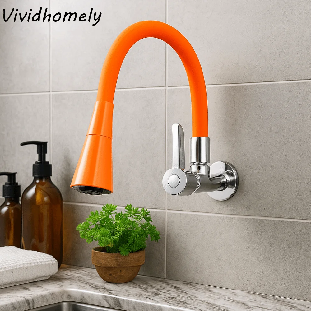 

Прочный кухонный смеситель из цинкового сплава, 2 режима, экономия воды, вращающийся смеситель с носиком, универсальный настенный смеситель для балкона