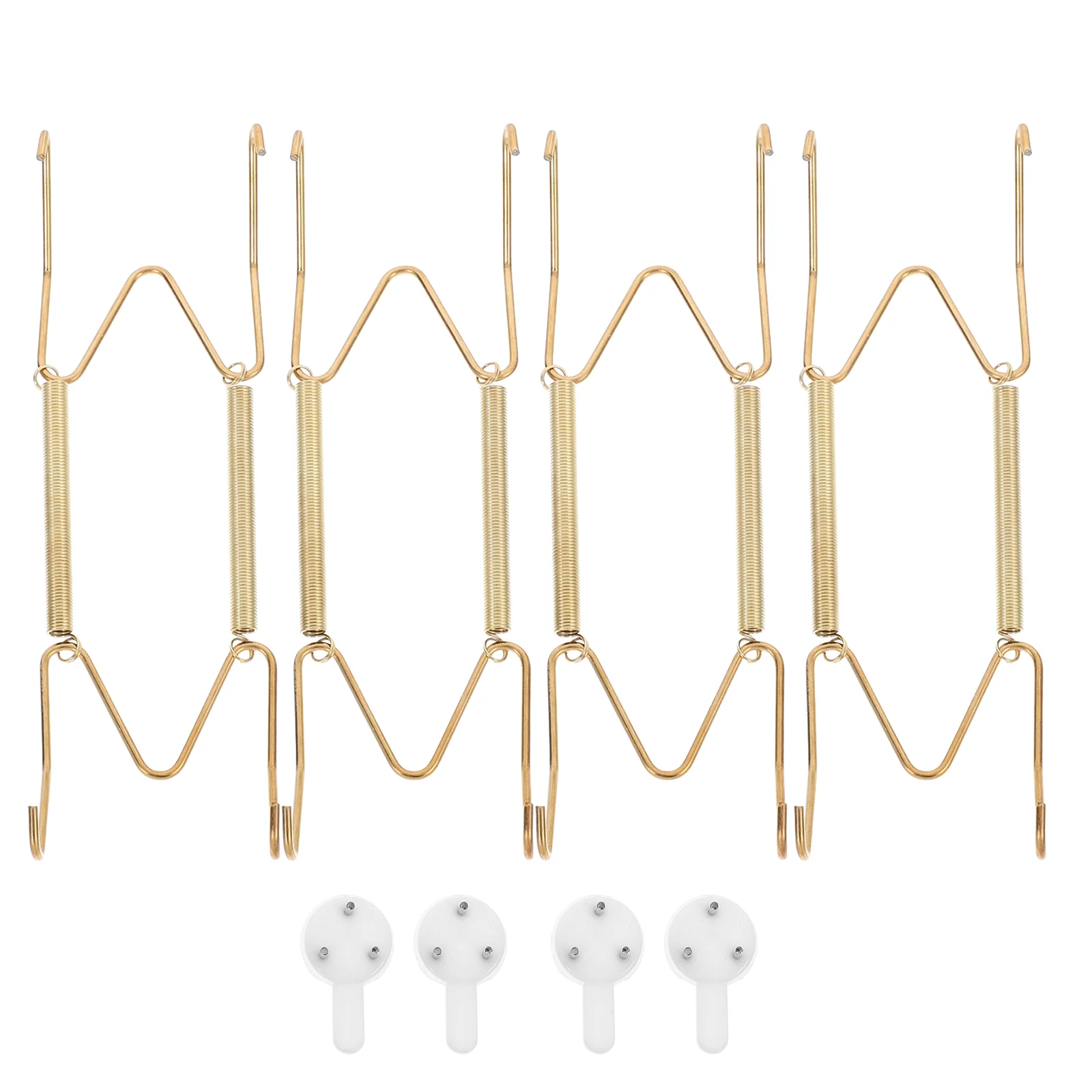 

4 Pcs Spring Hook Shelf Bracket Wall Hanger for Plate Dish Decorate Metal Office
