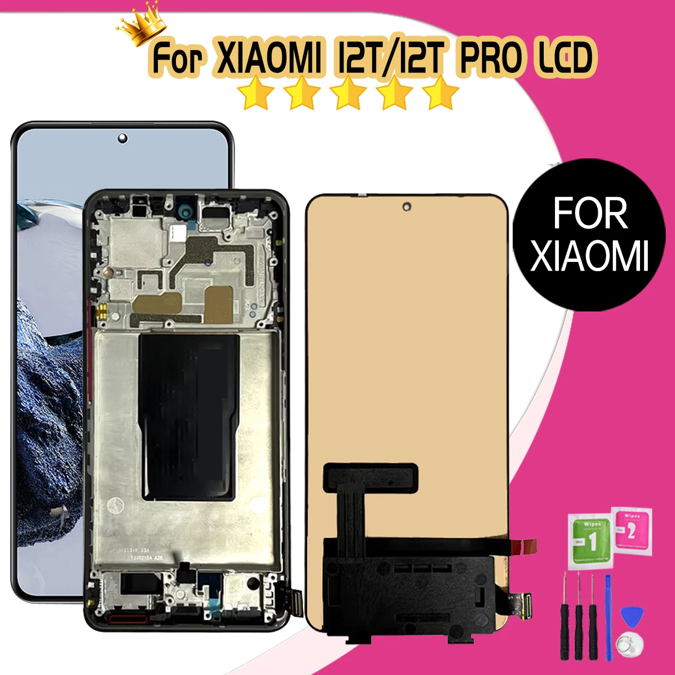 6.67\'\' AMOLED Replacement For Xiaomi Mi 12T LCD Display Touch Screen For Mi 12T Pro LCD 22081212UG Digitizer Assembly