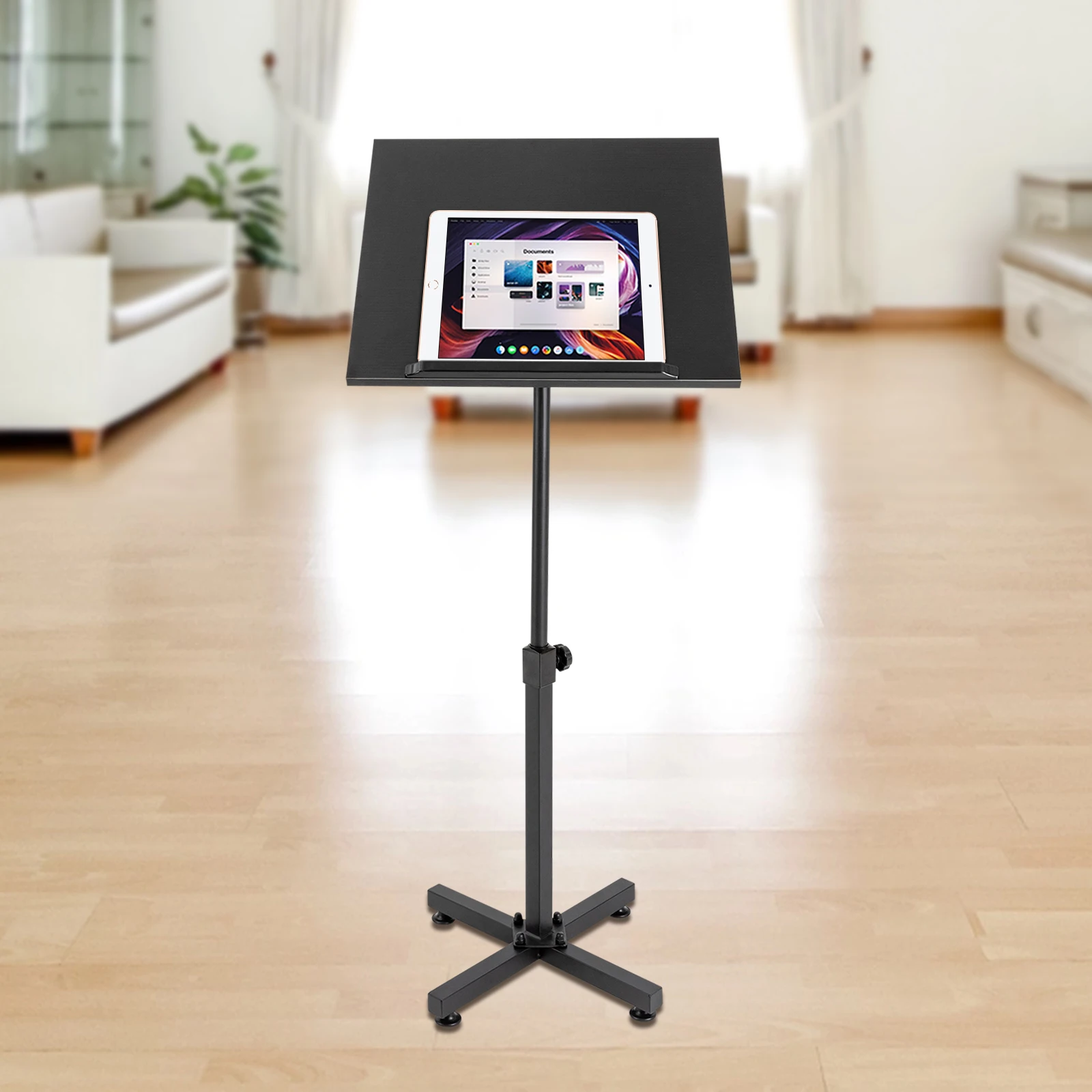 Lectern Podium Stand, Height Adjustable Laptop Table, Portable Presentation Standing for Classroom