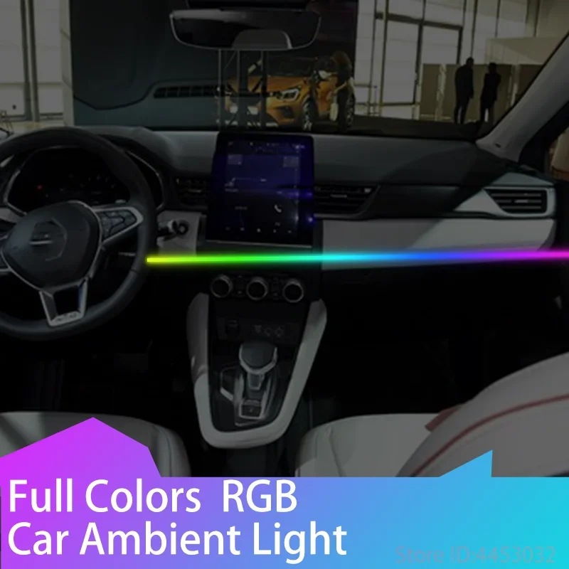 For Renault samsung qm6 qm3 sm3 sm5 Car LED Ambient Light Dashboard Lights RGB Hidden Lamp 64 colors USB App Remote Control 1.1m