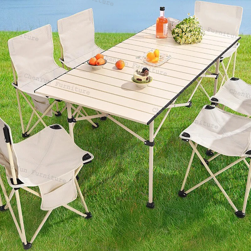 Fallow Comfort Outdoor Table Camping Iron Art Egg Roll Camp Out Beach Chairs Foldable Backrest Silla De Playa Furniture ZSOC