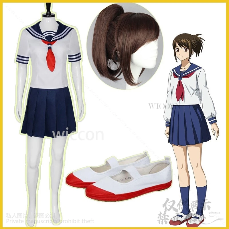 Shimura Tae Cosplay GinpachiSensei Anime Gintoma Costume Jk School Uniform Dress Lolita Wigs Shoes For Woman Girls Halloween