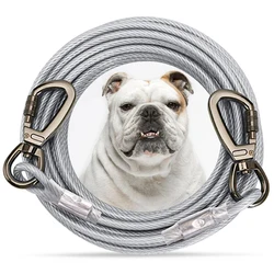 Long Tie Out Cable Dog Leash Heavy Duty Large Dog Run Cable Up to 250 Pounds Durable Big Clip for Pets Running in Outdoor Yard