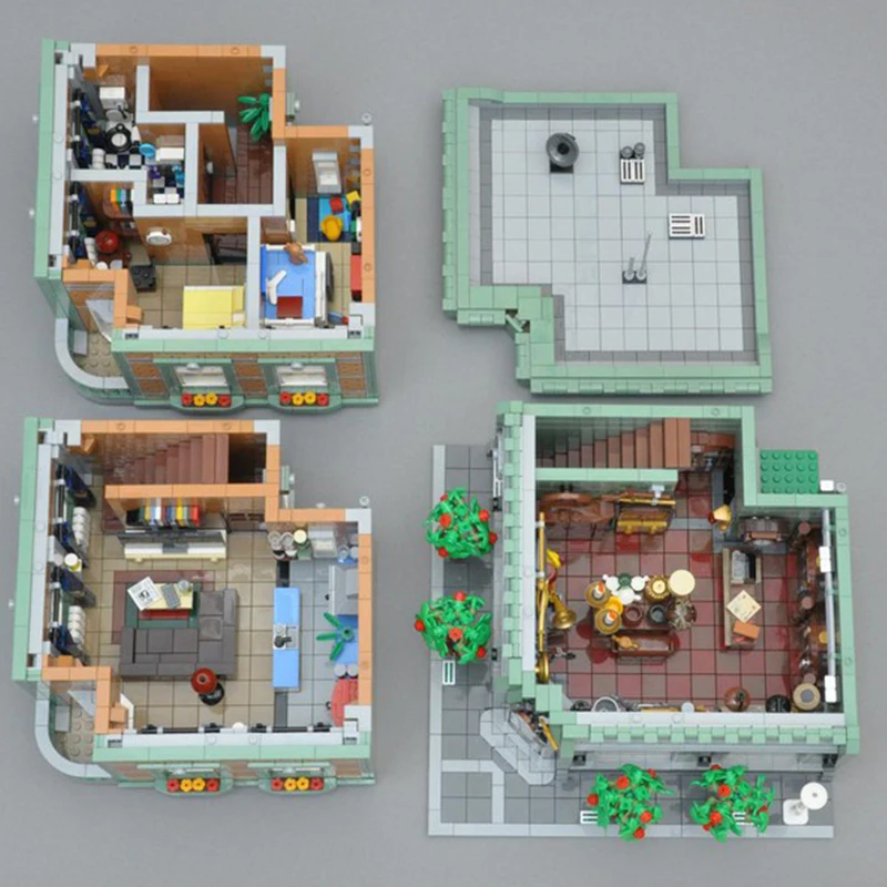 5592pcs MOC Vintage Serie Modulaire Antieke Winkel Retro Architectuur DIY Model Bouwstenen Verjaardag Speelgoed Cadeau