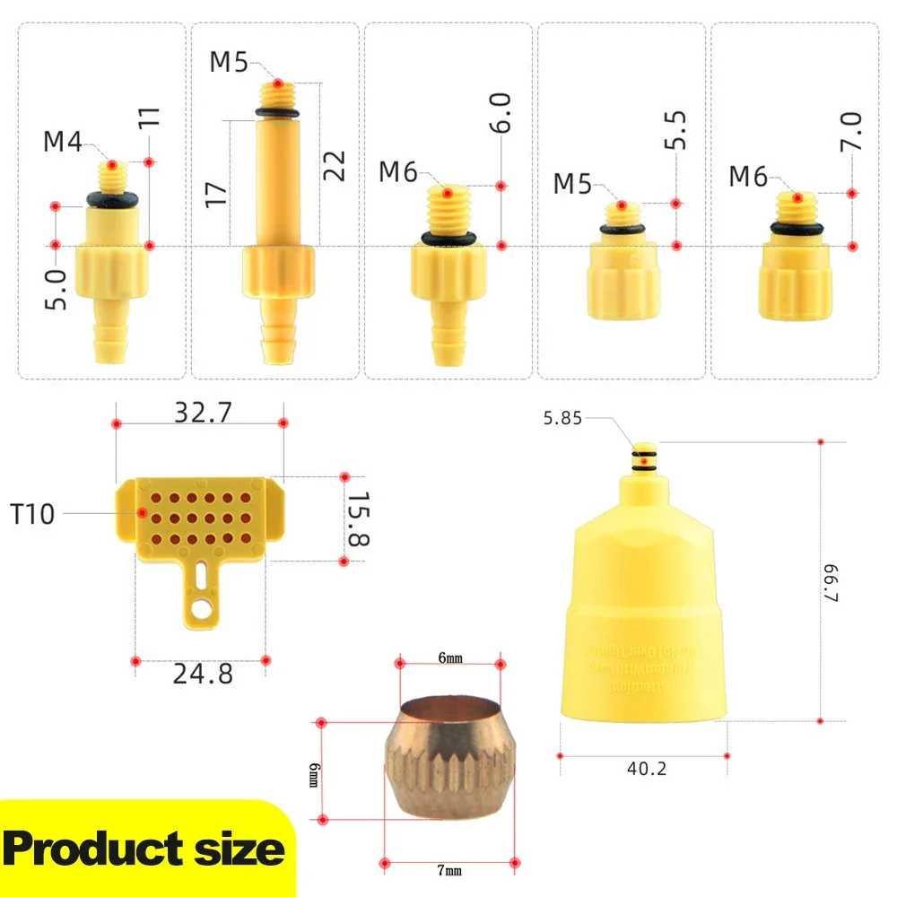 11 Piece Set Bicycle Hydraulic Disc Brake Drain Kit Tool Suitable for SHIMANO, SRAM, MAGURA Series Road Bike Brake Repair Tools