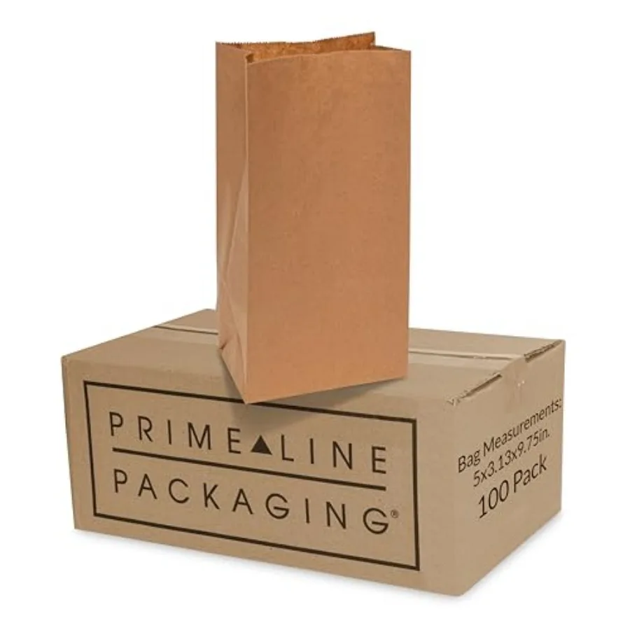 

Disposable Kraft Paper Bags Brown Paper Lunch Bags Extra Small for Takeout Goodies Groceries Snacks Treats Party Favors Bulk 5x