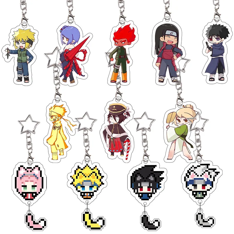 Llavero Acrílico de Naruto, Minato Namikaze, Konan, Hashirama Senju, Accesorios Escolares Exquisitos, Llavero Creativo, Regalo Festivo