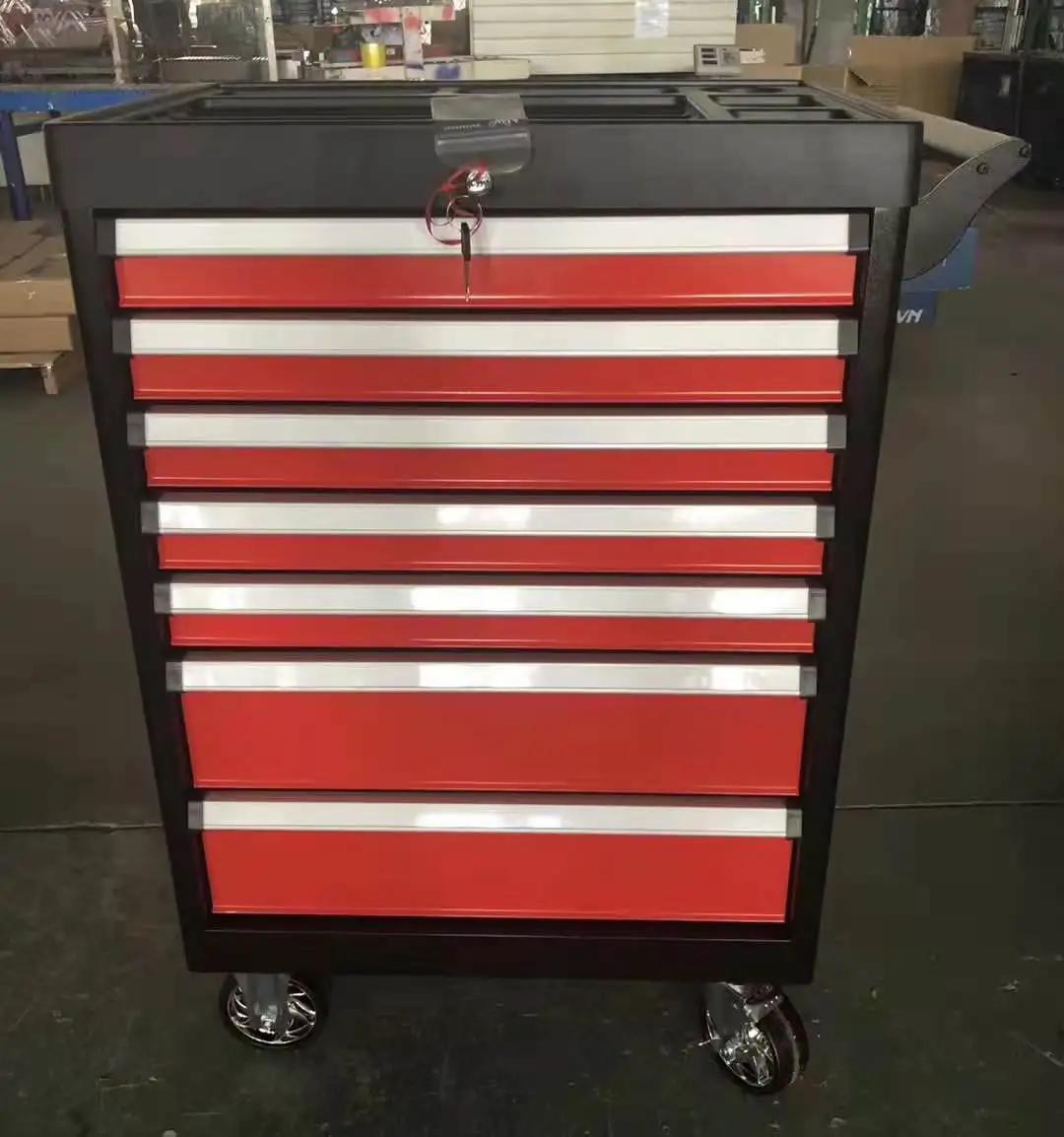 CE Heavy Duty 7-Drawer Roller Tool Chest 258 Pcs Storage Trolley/Cabinet/Cart for Iron Workbenches Customized OEM Support