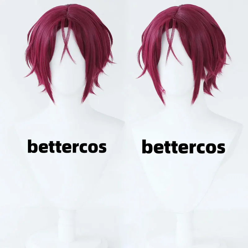 

Anime Rin Matsuoka Cosplay Wig Short Red Wig Heat Resistant Synthetic Hair Halloween Party Wigs + Wig Cap