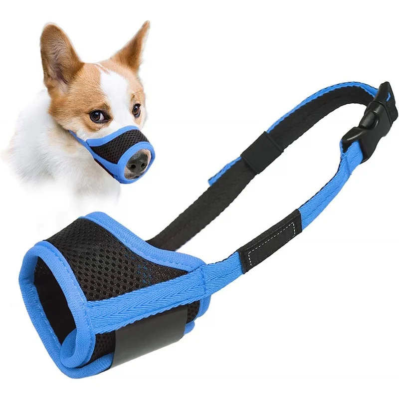 

Soft Mesh Breathable Dog Muzzle Cover, Chewing, Barking, Biting, Grooming, Allows Drinking, Panting for Small Medium Large Dogs