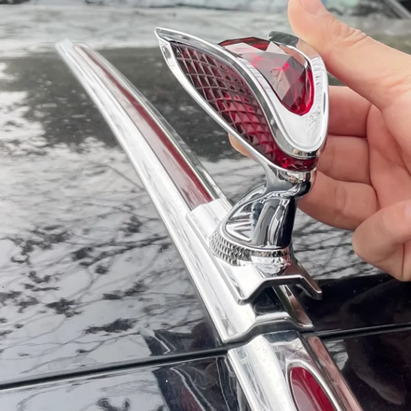 For Hongqi Ousado HS3 HS7 HS5 EHS9 H9 H5 H6 2019~2025 Car Logo Engine Hood Stereo Emblems Streamer Light Modification Accessorie